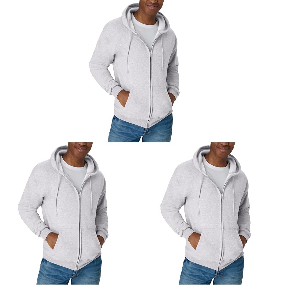 Hanes Men's Zip-up Hoodie, Ecosmart Fleece Full-zip Hoodie for Men, Hooded Sweatshirt