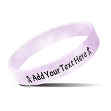 Custom Rubber Bracelets with Text Logo Clipart Customizable Bracelet Personalized 1/2 Inch Silicone Wristbands for Awareness, Events, Support, Promotions