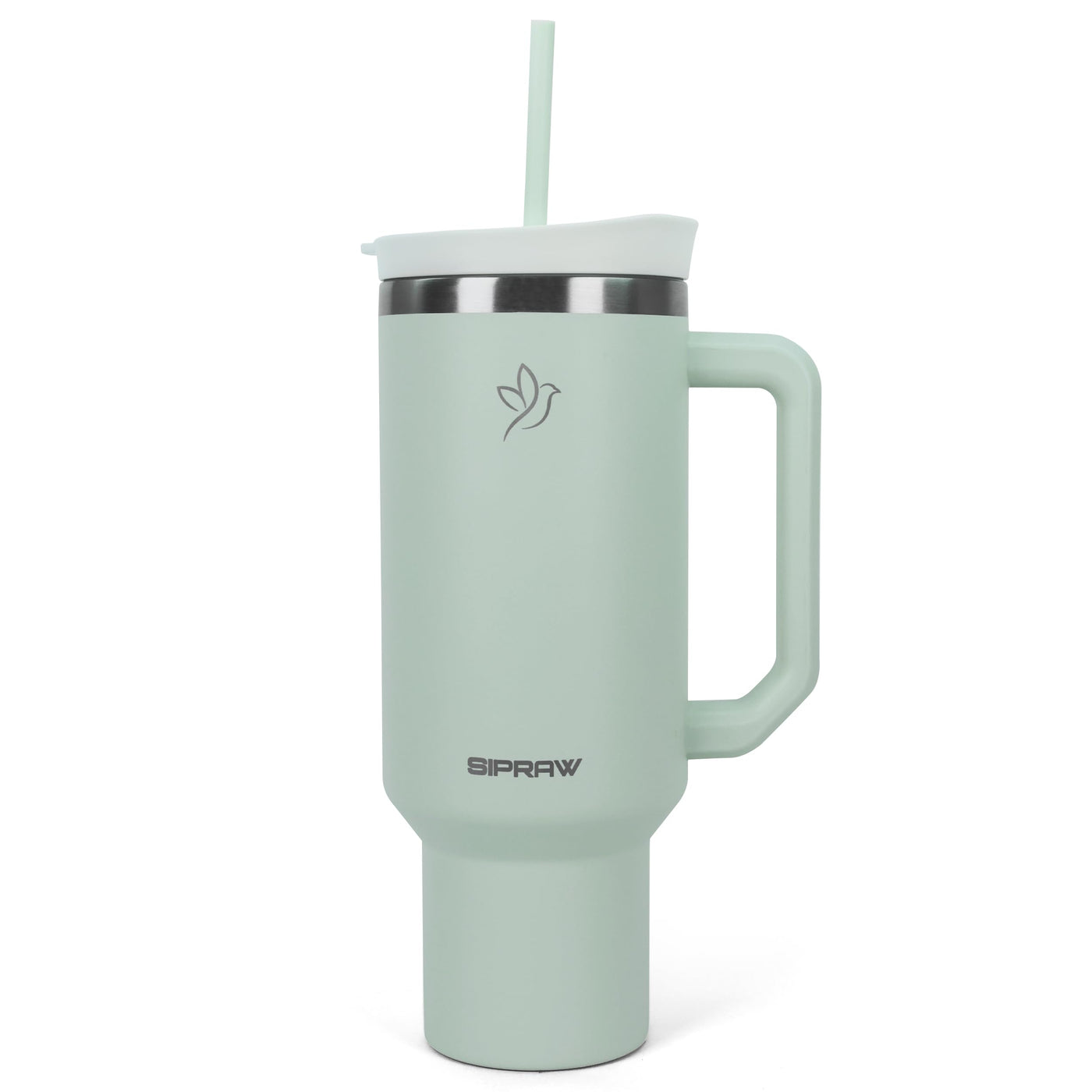 40oz Tumbler with Handle and Straw Insulated Stainless Steel Travel Mug Vacuum Double Wall Coffee Cup Leak Resistant Lid BPA-Free Cup Holder Friendly for Hot & Cold Drinks, Black