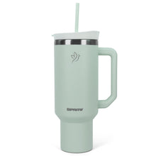40oz Tumbler with Handle and Straw Insulated Stainless Steel Travel Mug Vacuum Double Wall Coffee Cup Leak Resistant Lid BPA-Free Cup Holder Friendly for Hot & Cold Drinks, Black