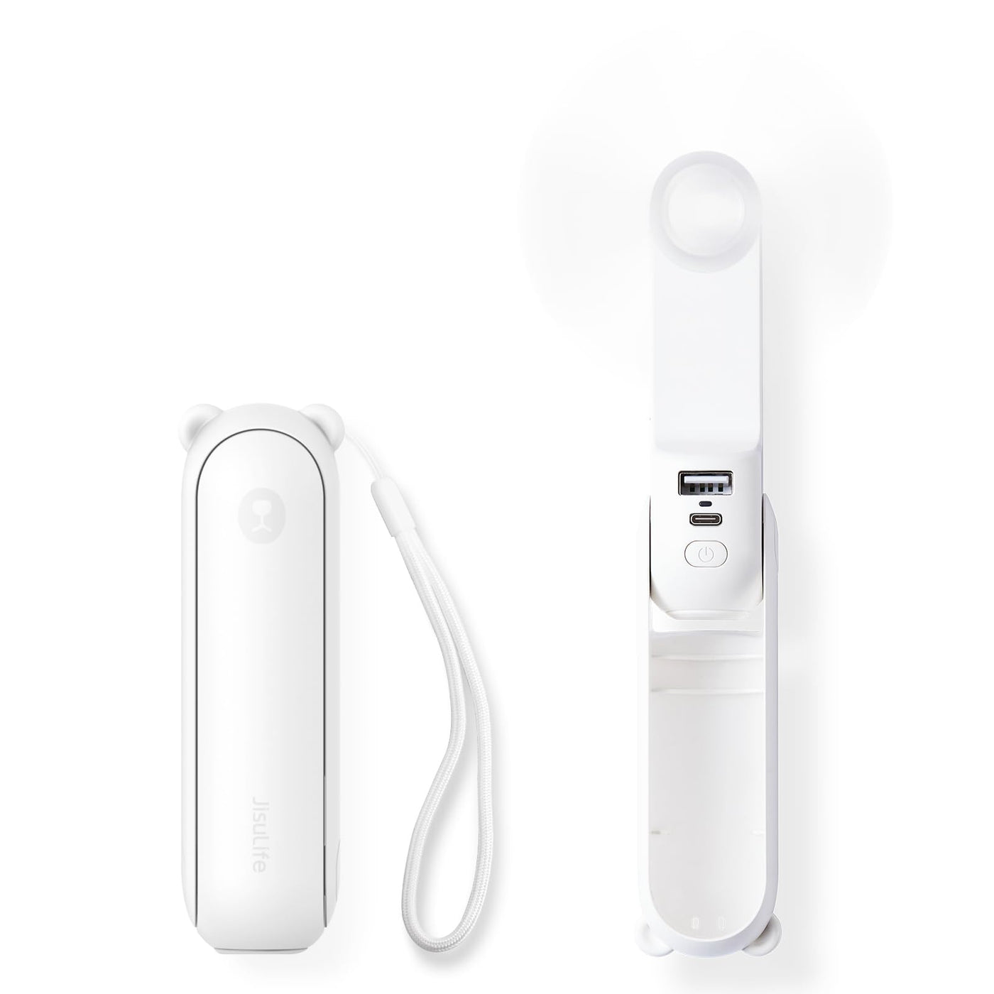 JISULIFE 3 IN 1 Handheld Mini Fan - Portable Fan & Power Bank & Flashlight, 19H Max Cooling, USB Rechargeable, Pocket-Sized for Travel, Cruise, Concerts, Makeup, 2026 Summer Gifts for Women(Pink)
