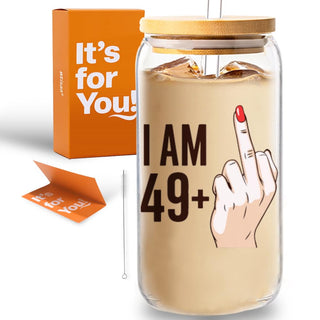 wtisan Housewarming Gifts for New Home - Sweet Home Aesthetic Can Shaped Glass Cup, 16oz Iced Coffee Tumbler - House Warming Gift Ideas with Lid, Straw & Card for Couple, New Homeowner