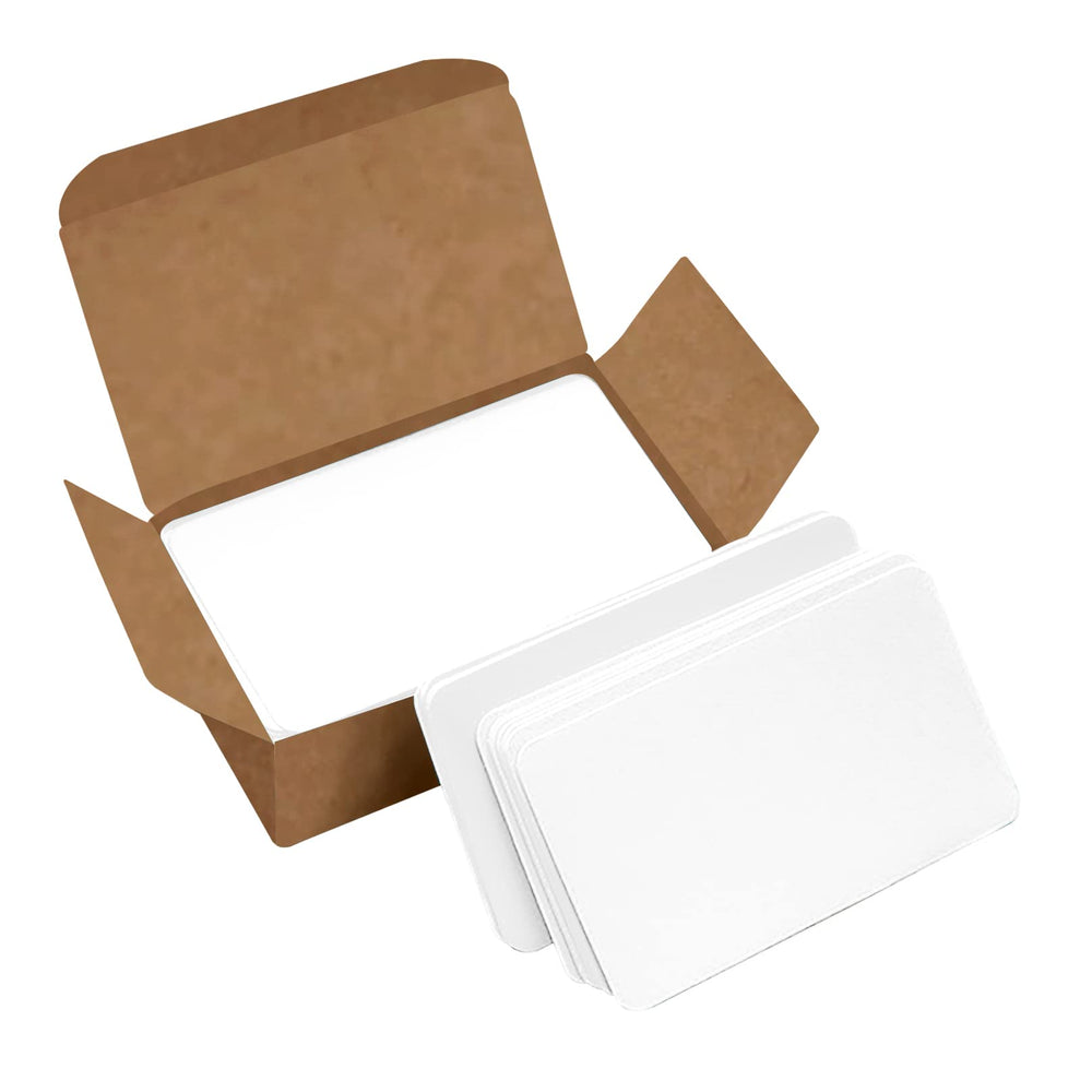 VANRA 300 Small Blank Cards 3.5x2 inches Color Cardstock Study Flash Cards Index Cards, Unruled with Rounded Corners (Black, 300/Pack)