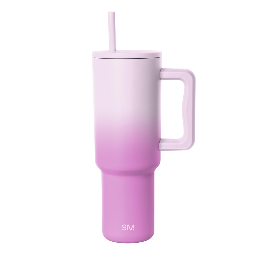 Simple Modern 40 oz Trek Tumbler with Handle and Straw Lid | Cup Holder Friendly Insulated Stainless Steel Travel Mug | Midnight Black