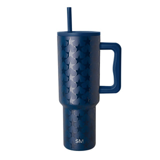Simple Modern 40 oz Trek Tumbler with Handle and Straw Lid | Cup Holder Friendly Insulated Stainless Steel Travel Mug | Midnight Black