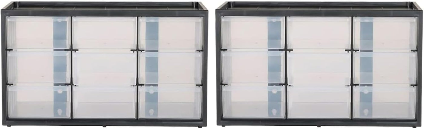 CRAFTSMAN Storage Organizer, 30 Small Drawer Modular Storage System, Easily Stackable, Plastic, Black, White (CMST40730)