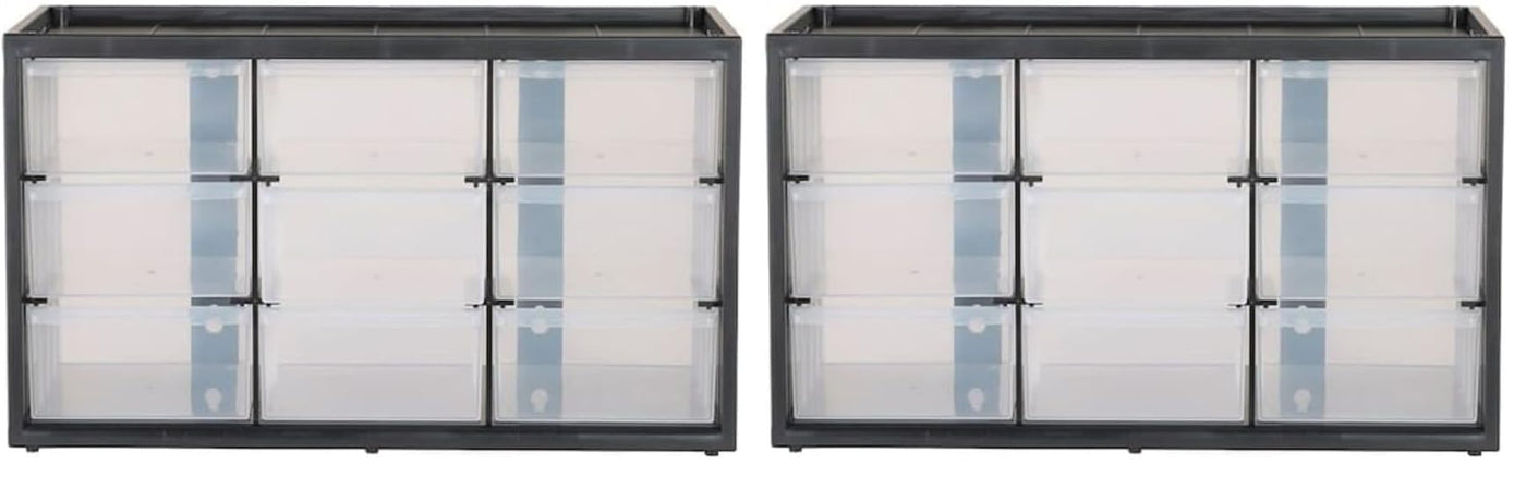 CRAFTSMAN Storage Organizer, 30 Small Drawer Modular Storage System, Easily Stackable, Plastic, Black, White (CMST40730)