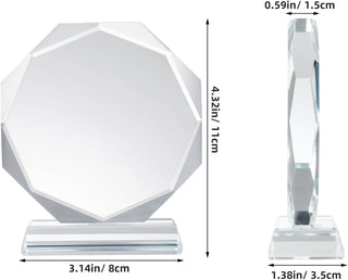 DECHOUS Blank Crystal Trophy Award - Personalized Engraved for Employee Recognition Awards, Gifts for Coworker Employee Appreciation Anniversary Farewell Retirement