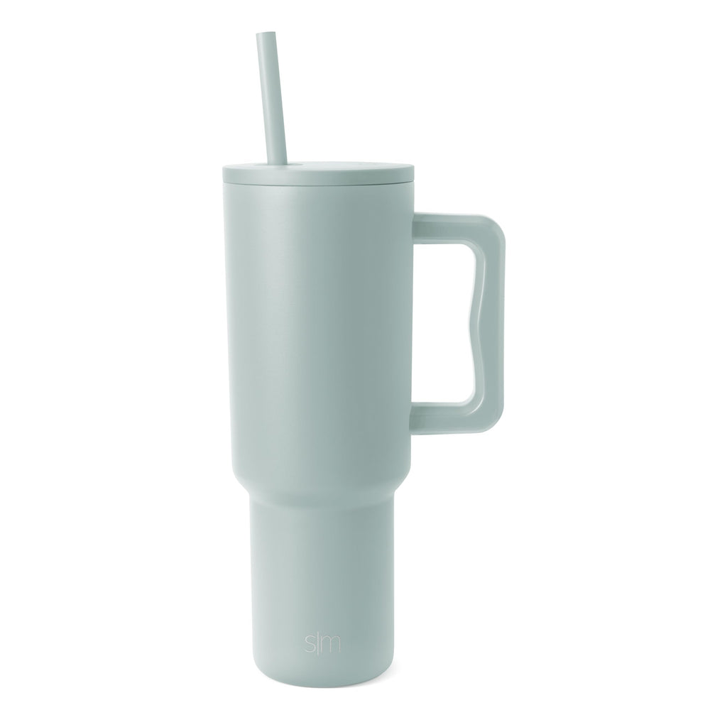 Simple Modern 40 oz Trek Tumbler with Handle and Straw Lid | Cup Holder Friendly Insulated Stainless Steel Travel Mug | Midnight Black