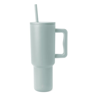 Simple Modern 40 oz Trek Tumbler with Handle and Straw Lid | Cup Holder Friendly Insulated Stainless Steel Travel Mug | Midnight Black