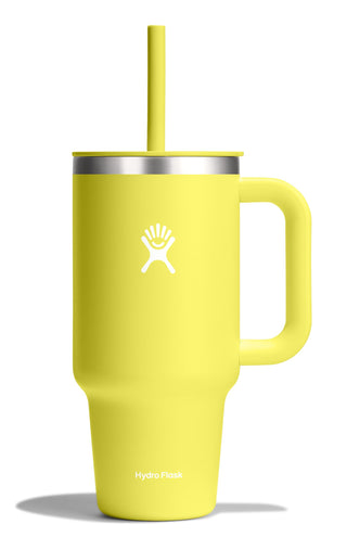 Hydro Flask Travel Tumbler with Handle, Lid and Straw - Insulated Stainless Steel in 32 Oz Trillium