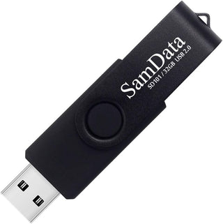 SamData 32GB USB Flash Drives 2 Pack 32GB Thumb Drives Memory Stick Jump Drive with LED Light for Storage and Backup (2 Colors: Black Blue)