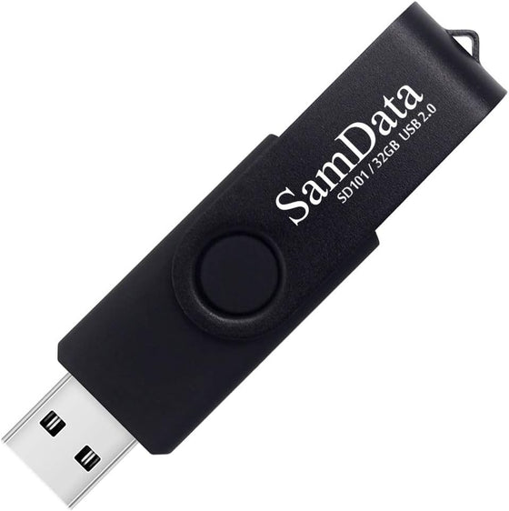 SamData 32GB USB Flash Drives 2 Pack 32GB Thumb Drives Memory Stick Jump Drive with LED Light for Storage and Backup (2 Colors: Black Blue) - hover image