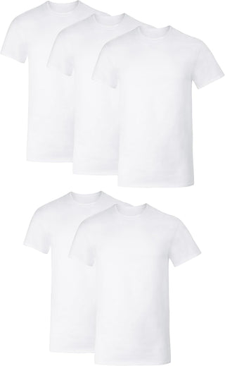 Hanes Men's Undershirt T-Shirts Pack, 5-Pack, Crewneck Or V-Neck T Shirts for Men, Wicking Stretch-Cotton Clothing