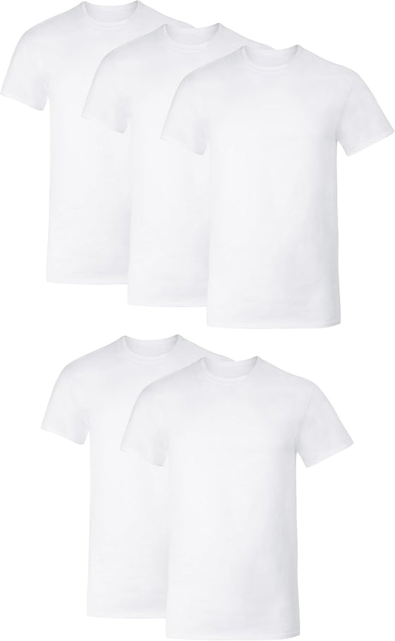 Hanes Men's Undershirt T-Shirts Pack, 5-Pack, Crewneck Or V-Neck T Shirts for Men, Wicking Stretch-Cotton Clothing