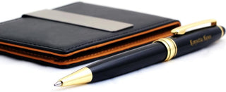 Custom Engraved Pen & Money Clip Wallet Gift Set – Personalized Ballpoint Pen with Refill, Luxury Gift Box for Men