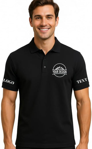 Custom Polo Shirts for Men Women, Personalized Business Golf Shirt, Customized Breathable Casual Polo Shirts for Company