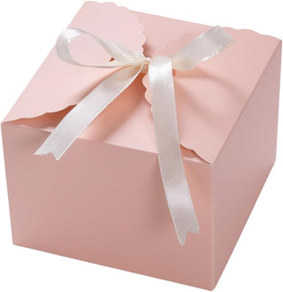 NovaPuff 10 Pack Eco-Friendly Gift Boxes,Small Brown Box with Ribbon, Foldable Paper Boxes for Weddings/Holidays/Birthdays/Business Packaging