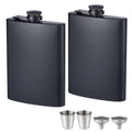 2 pack black hip flasks