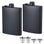 2 pack black hip flasks