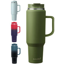 EALGRO 40 oz Tumbler with Handle, Insulated Tumblers with Lid and Straw, Large Metal Sports Water Bottle Jug, Thermal Stainless Steel Travel Coffee Mug Cup, Black