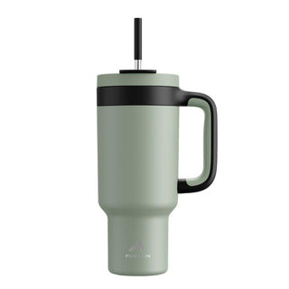 POWCAN 40 oz Tumbler with Handle, 2-in-1 Straw and Sip Lid, Leakproof, Dishwasher Safe, Insulated Stainless Steel Travel Coffee Mug, Keeps Cold for 34 Hours, Fits in Car Cup Holder (Midnight)