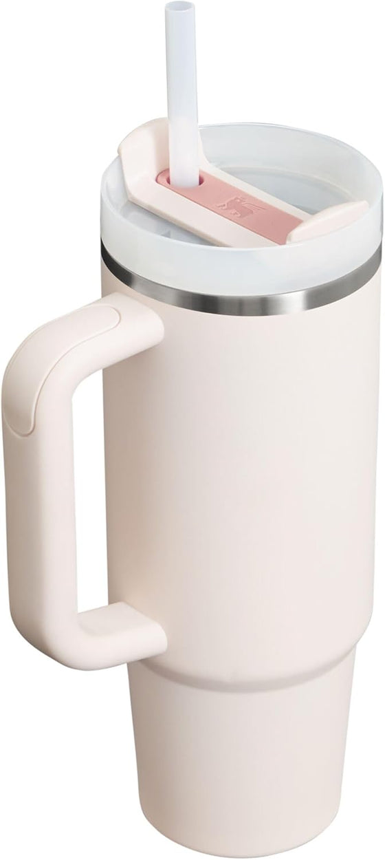 STANLEY Quencher H2.0 Tumbler with Handle and Straw 30 oz | Flowstate 3-Position Lid | Cup Holder Compatible for Travel | Insulated Stainless Steel Cup | BPA-Free | Rose Quartz 2.0 - hover image