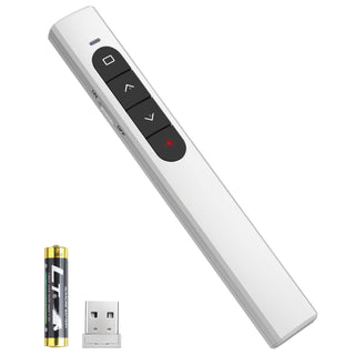 Wireless Presenter Remote, Presentation Clicker with Hyperlink & Volume Remote Control PowerPoint Office Presentation Clicker for Keynote/PPT/Mac/PC/Laptop(Battery Included)