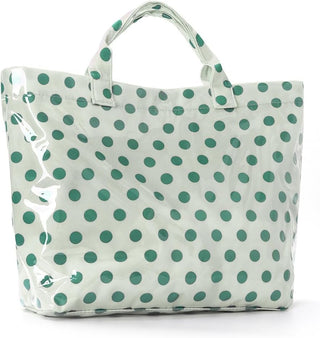 Lushandy PVC Tote Bag Women's Letters Print Hobo Handbag 14L Waterproof Plastic Tote Purse for Work, Beach, Shopping