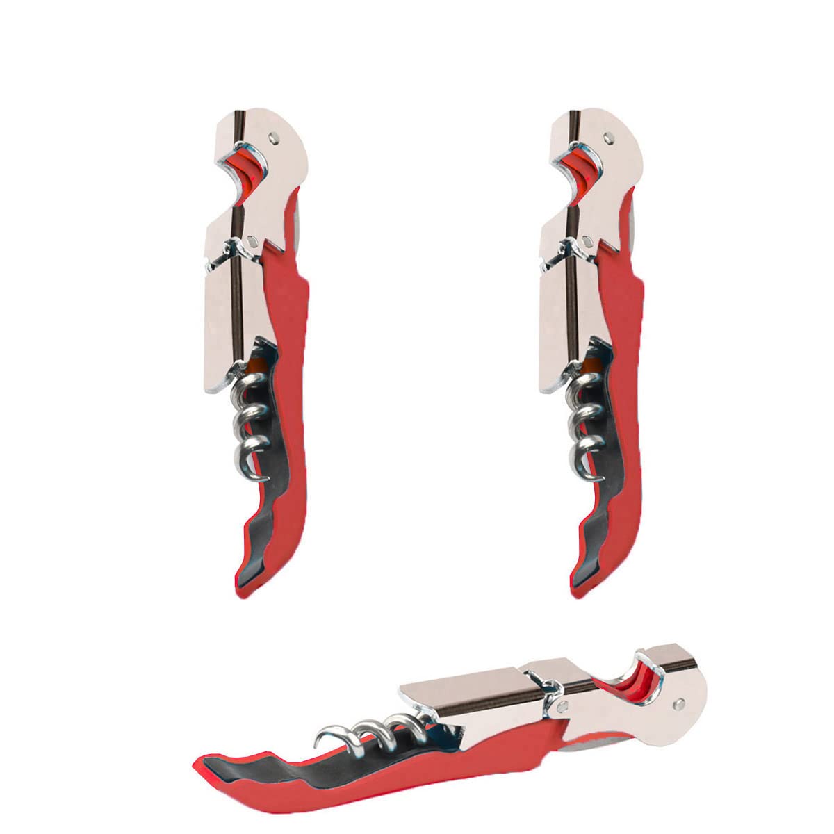 Kit-Home Professional Waiter Corkscrew Wine Openers Set (4 PCS),Upgraded with Heavy Duty Stainless Steel Hinges Wine Key for Restaurant Waiters, Sommelier, Bartenders