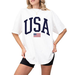 USA T-Shirt for Men, Women, Unisex - Vintage American Flag Graphic Tee - Patriotic Short Sleeve Crew Neck Top - 100% Cotton
