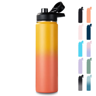 Fijinhom 18 oz Insulated Water Bottle with Handle, 304 Stainless Steel Water Bottles with Wide Mouth, Double Wall Vacuum Sports Water Bottle, BPA Free, Keep Cold and Hot, Pink