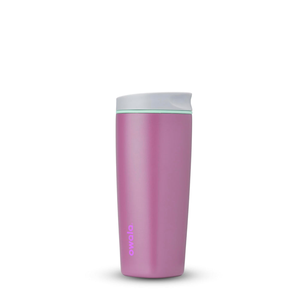 Owala SmoothSip Slider Insulated Stainless Steel Coffee Tumbler, Reusable Iced Coffee Cup, Hot Coffee Travel Mug, BPA Free 12 oz, Vanilla Bean
