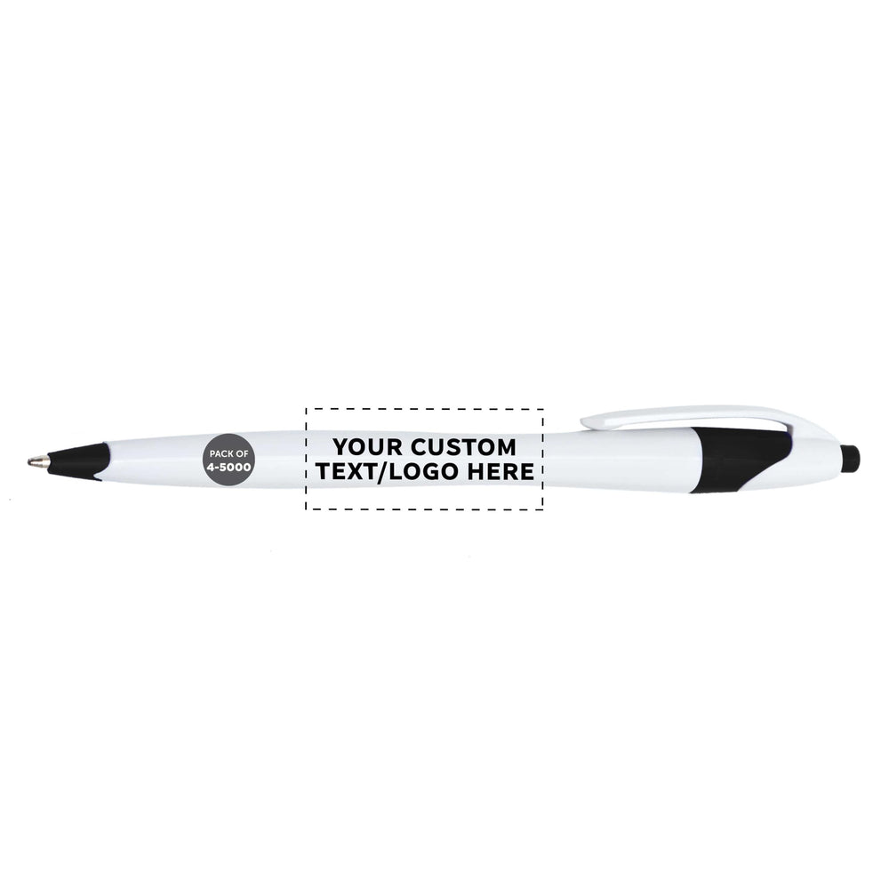 DISCOUNT PROMOS Personalized Ballpoint Pens Bulk Pack of 4-5,000 counts Black Ink, Slim & Curvy Design, Retractable, Ideal for Office, Corporate Merchandise, Tradeshows- Teal