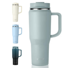EALGRO 40 oz Tumbler with Handle, Insulated Tumblers with Lid and Straw, Large Metal Sports Water Bottle Jug, Thermal Stainless Steel Travel Coffee Mug Cup, Black