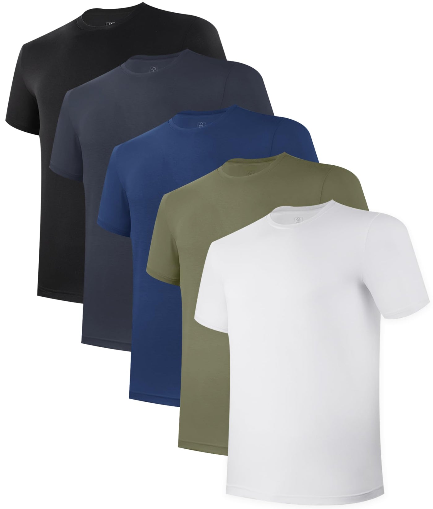BAMBOO COOL Mens Undershirts Pack, Soft T Shirts for Men, Moisture Wicking Tees, Stretchy Breathable Crew Neck Inner Shirt