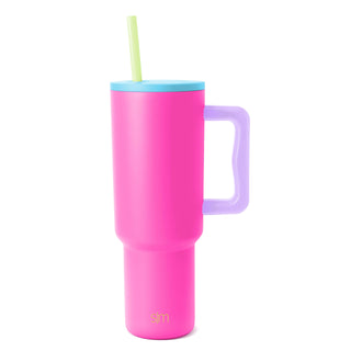 Simple Modern 40 oz Trek Tumbler with Handle and Straw Lid | Cup Holder Friendly Insulated Stainless Steel Travel Mug | Midnight Black