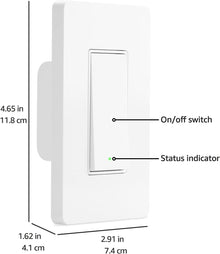 Amazon Basics Smart Light Switch, Single Pole, Works with Alexa Only, Voice Control, Schedule, 2.4 GHz Wi-Fi, No Hub Required, Easy to Install, White