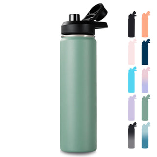 Fijinhom 18 oz Insulated Water Bottle with Handle, 304 Stainless Steel Water Bottles with Wide Mouth, Double Wall Vacuum Sports Water Bottle, BPA Free, Keep Cold and Hot, Pink