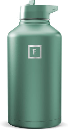IRON °FLASK Camping & Hiking Hydration Flask with Straw, Wide Mouth Insulated Stainless Steel Sports Water Bottle - 40 oz Midnight Black