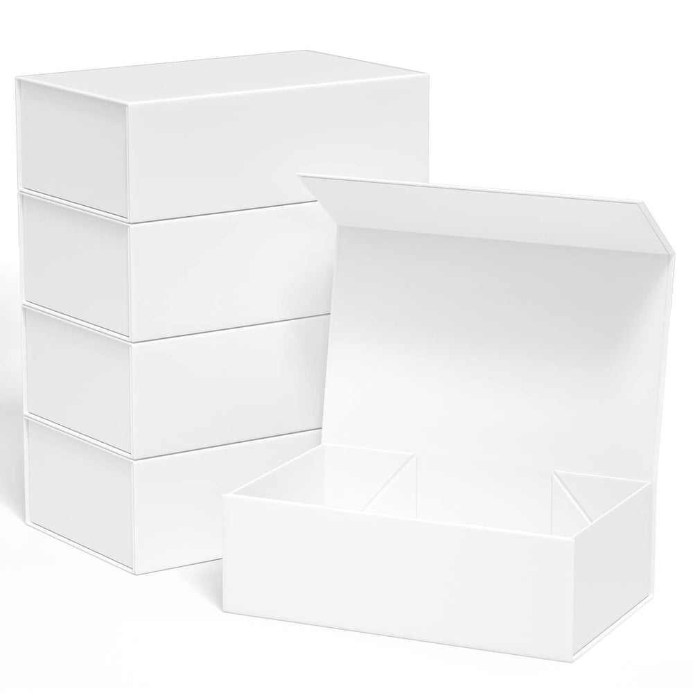 White Gift Box 10" x 6" x 3" with Magnetic Closure Lid Gift Boxe for Presents,Bridesmaid Gifts Boxes,Cute Box,Birthday Box,Luxury for Gift Packaging, Magnetic Gift Boxe for Wrapping Gifts (White)