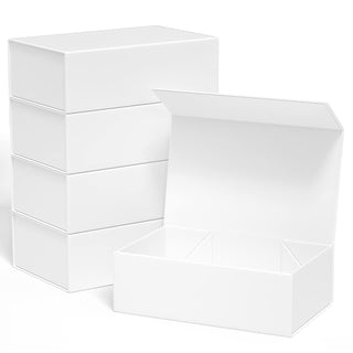 White Gift Box 10" x 6" x 3" with Magnetic Closure Lid Gift Boxe for Presents,Bridesmaid Gifts Boxes,Cute Box,Birthday Box,Luxury for Gift Packaging, Magnetic Gift Boxe for Wrapping Gifts (White)