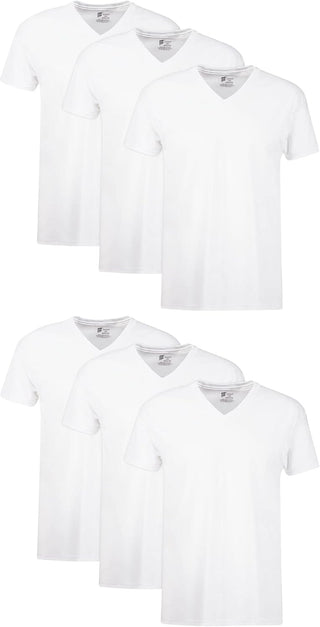 Hanes Men's Undershirts T-Shirt Pack, V-Neck Cotton Tees for Men, Moisture-Wicking, Odor Control, White Multi-Pack