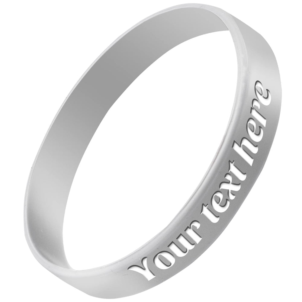Custom Rubber Bracelet 1/10/30/50/100 ct Personalized Silicone Wristbands Customizable Debossed for Motivation, Events, Gifts, Promotions, Party, Awareness