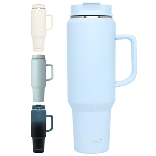 EALGRO 40 oz Tumbler with Handle, Insulated Tumblers with Lid and Straw, Large Metal Sports Water Bottle Jug, Thermal Stainless Steel Travel Coffee Mug Cup, Black