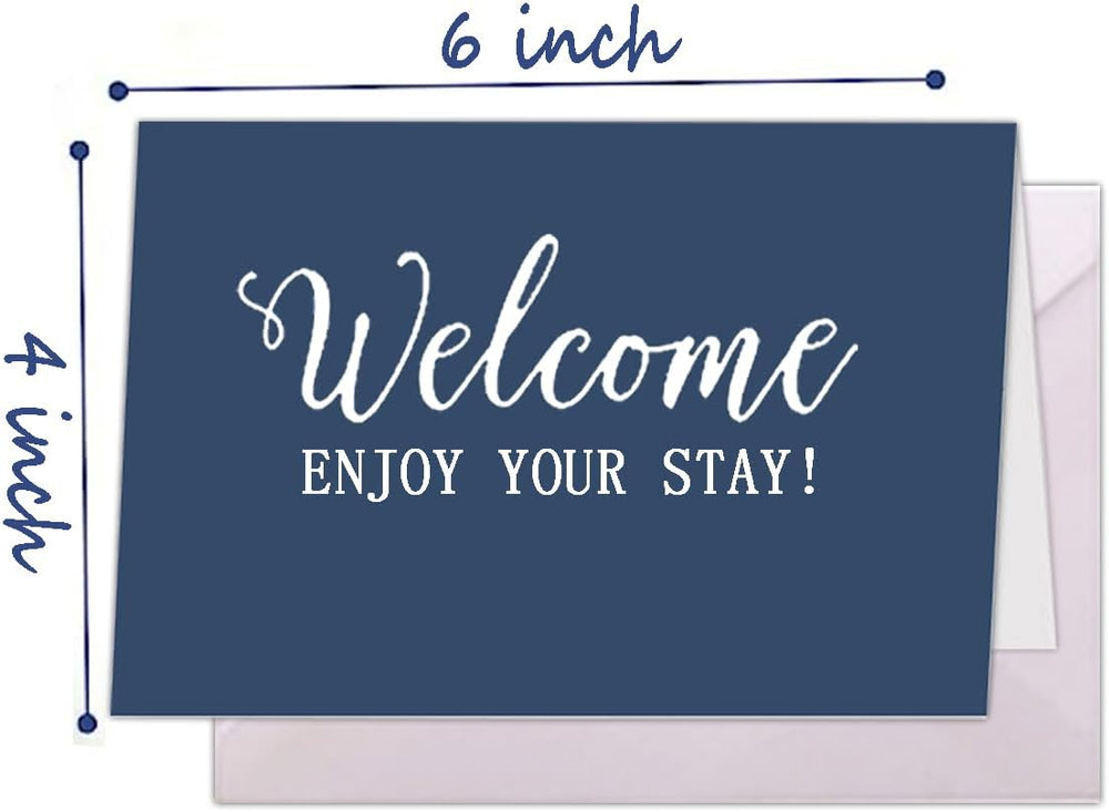 Besttile Hotel & Motel Greeting Cards,4x6 inch Welcome Enjoy Your Stay Welcome Guests Card with Envelope,20 Pcs Per Pack