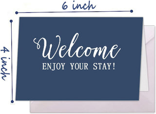 Besttile Hotel & Motel Greeting Cards,4x6 inch Welcome Enjoy Your Stay Welcome Guests Card with Envelope,20 Pcs Per Pack
