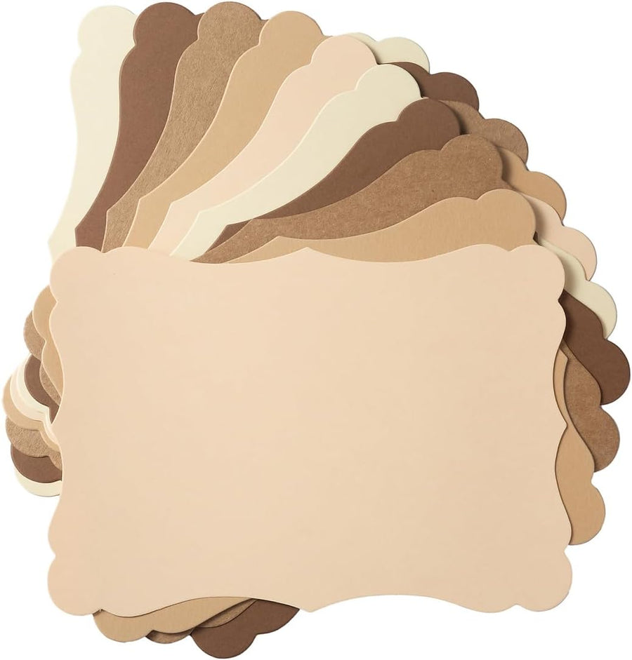 50 Pack Blank Kraft Greeting Cards, Brown, 5 Colors, 4x6IN | Thick Cardstock Paper, For DIY Gift Cards, Menus, Baby Shower Invitations, Wedding Invitations