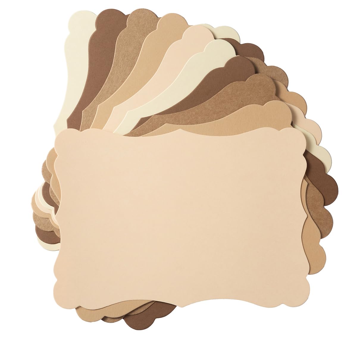 50 Pack Blank Kraft Greeting Cards, Brown, 5 Colors, 4x6IN | Thick Cardstock Paper, For DIY Gift Cards, Menus, Baby Shower Invitations, Wedding Invitations
