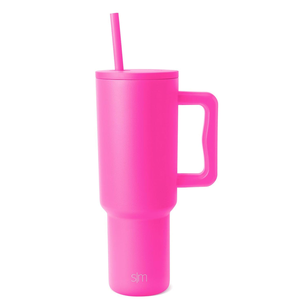 Simple Modern 40 oz Trek Tumbler with Handle and Straw Lid | Cup Holder Friendly Insulated Stainless Steel Travel Mug | Midnight Black